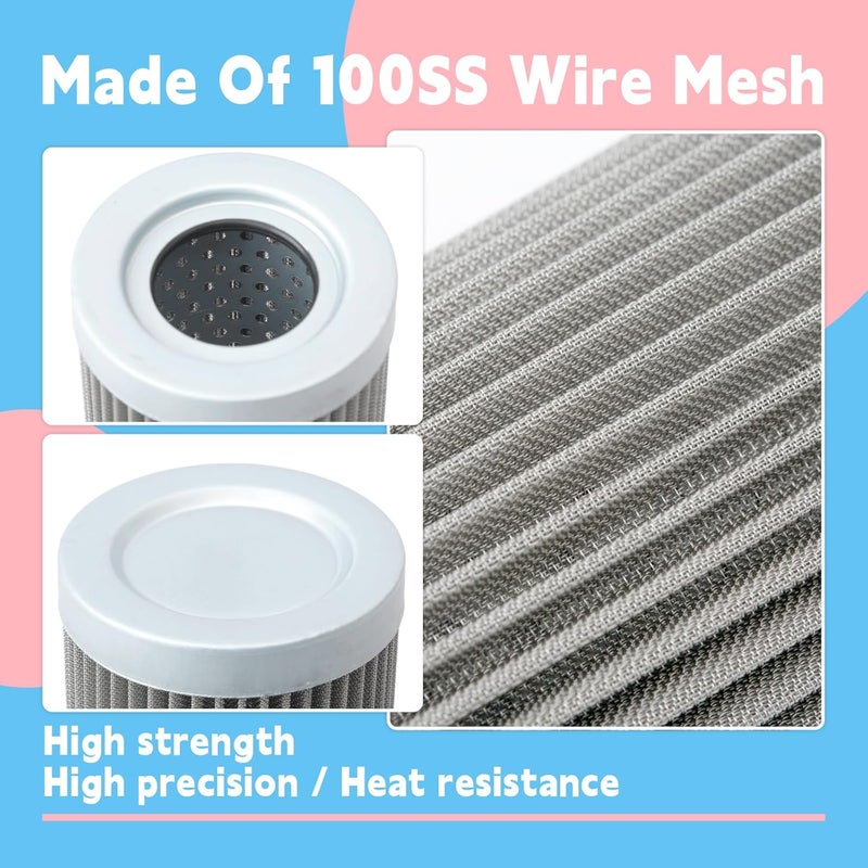 GLOXTED 100 Micron Wire Mesh Filter Compatible with Lenz DH-750 DH-1000 Medium Pressure in Line Filters Part Replace 5062-100 5062-100V - Image 5